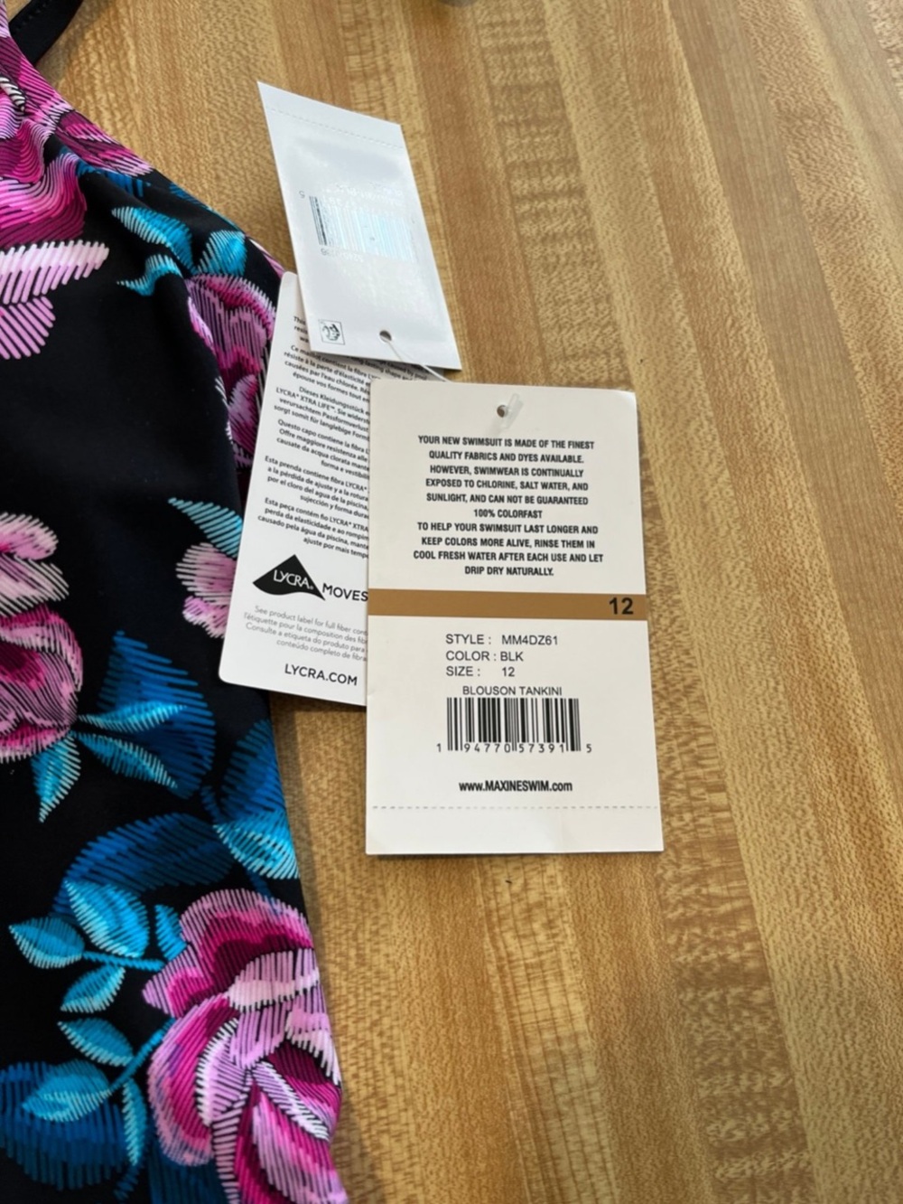 Maxine of Hollywood Women's Underwire Blouson Tankini Swimsuit Top NWT size 12 - Picture 6 of 7